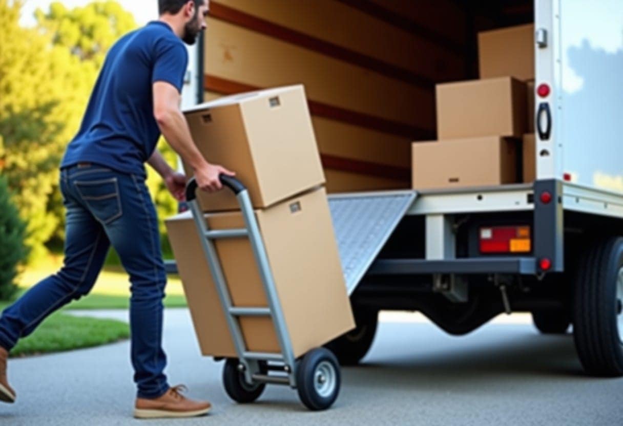 Mover loading boxes onto the truck in Denver